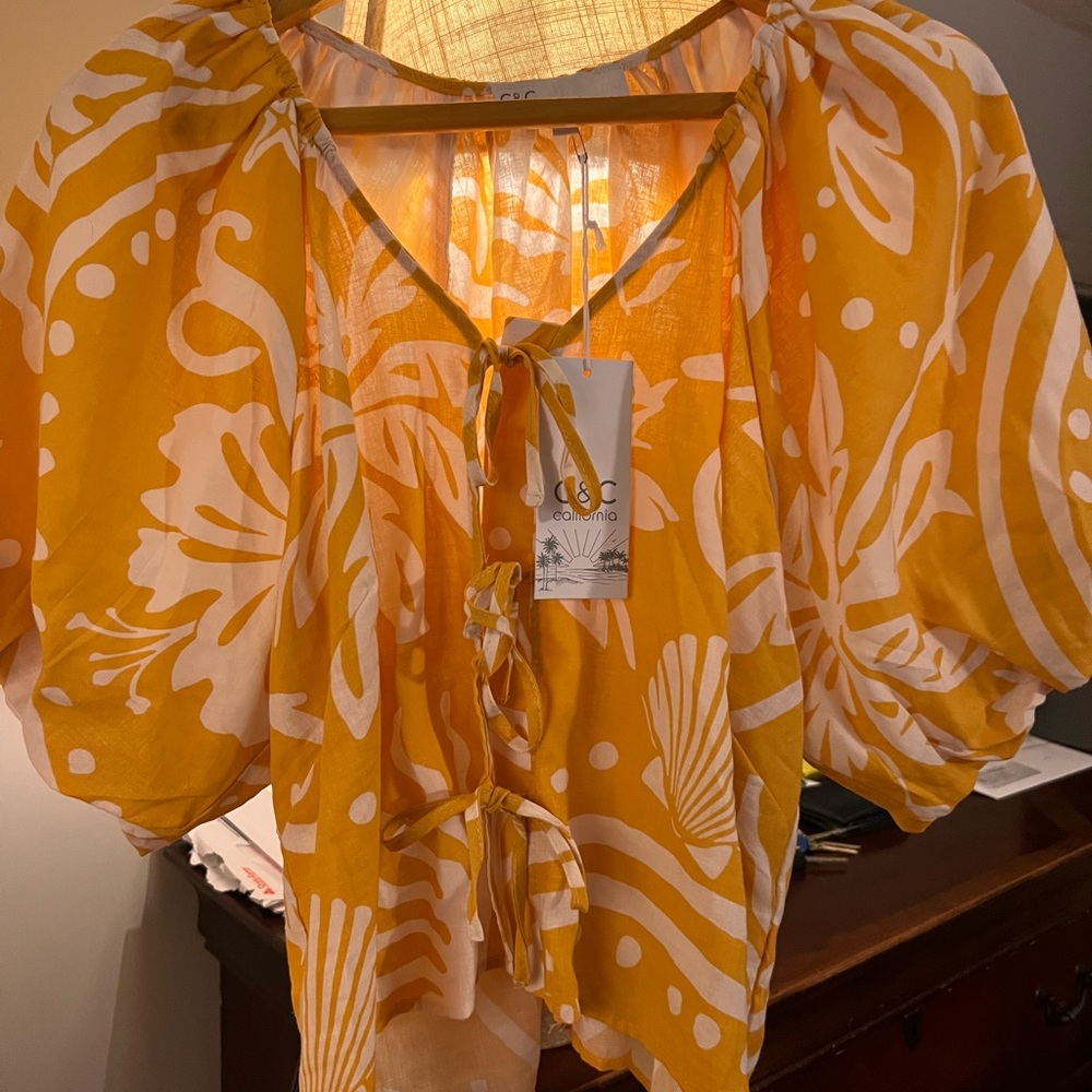 C&C California Women's Golden Yellow Blouse - Picture 3 of 3
